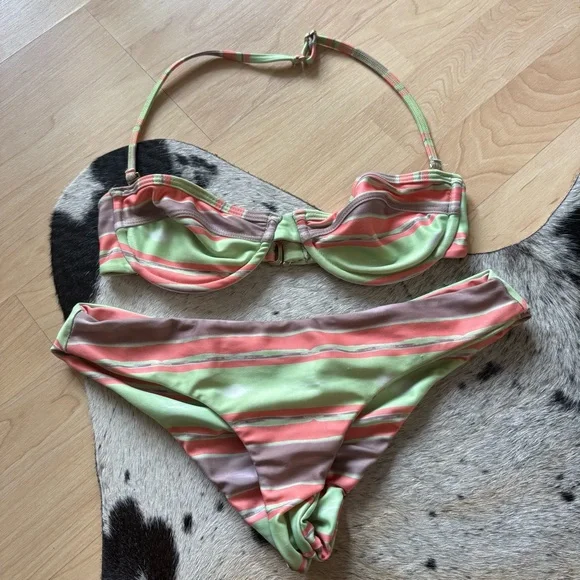 REVOLVE TORI PRAVER‎ Swimwear Kenny Bikini in Indian Wells Guava Size XS/S - Picture 2 of 9